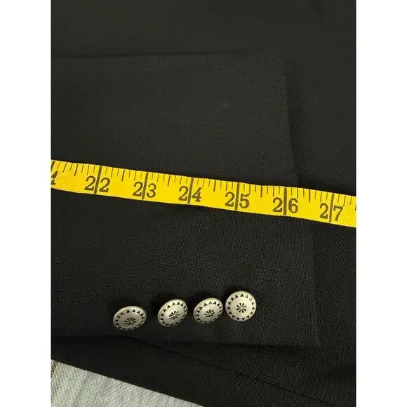 Bar W S Men's Blazer Jacket Western Sports Coat Size 44L Wool Blend Black